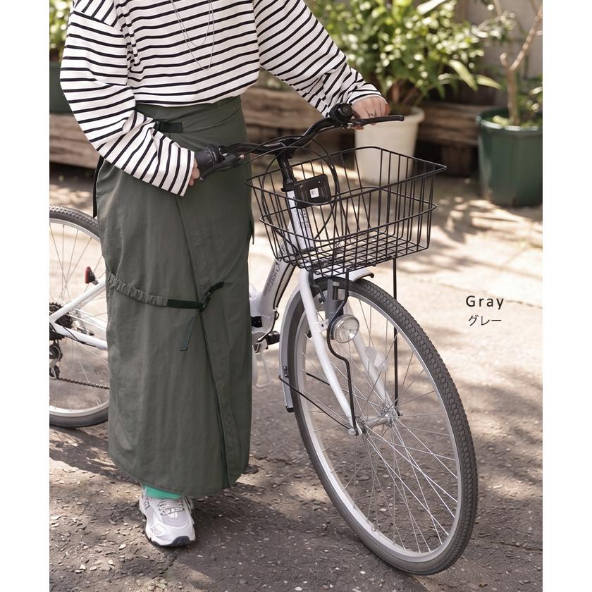 ラップスカート 自転車 巻き込み防止 巻きスカート レディース スカート ロング ロングスカート ワイド マキシ ラップスカート コンパクト | HUG.U | 12