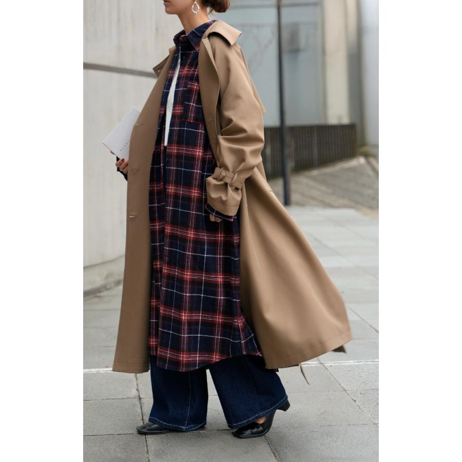 ワンピース シャツ チェック ネルシャル シャツワンピース 綿100 チェックシャツ シャツワンピ レディース ロング ロングワンピース | HUG.U | 15