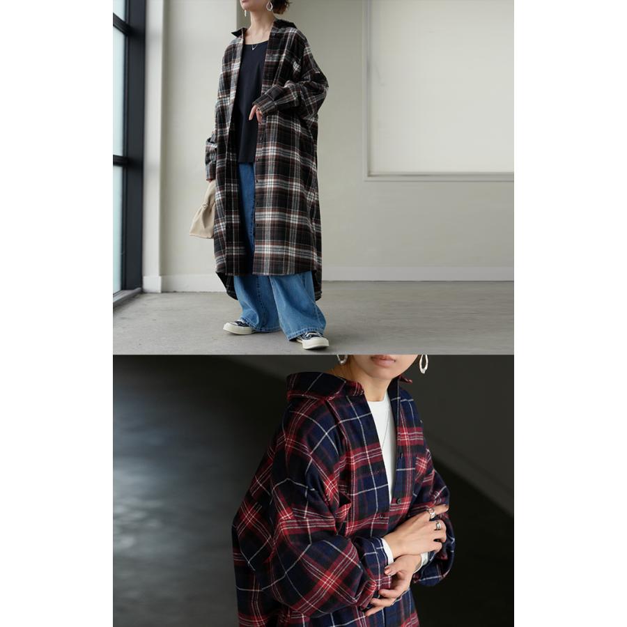 ワンピース シャツ チェック ネルシャル シャツワンピース 綿100 チェックシャツ シャツワンピ レディース ロング ロングワンピース | HUG.U | 21