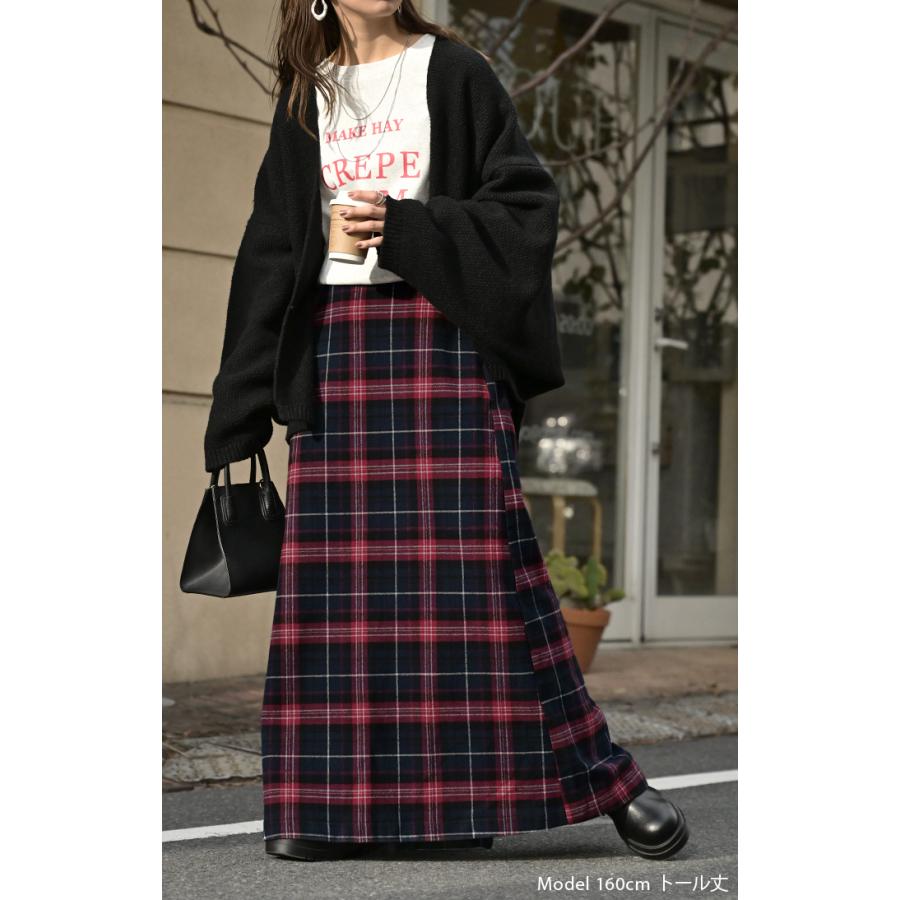 スカート ロング チェック Aライン レディース 綿100 チェックスカート ロングスカート ボトムス ボトム フレア フレアスカート マキシ マキシスカート | HUG.U | 11