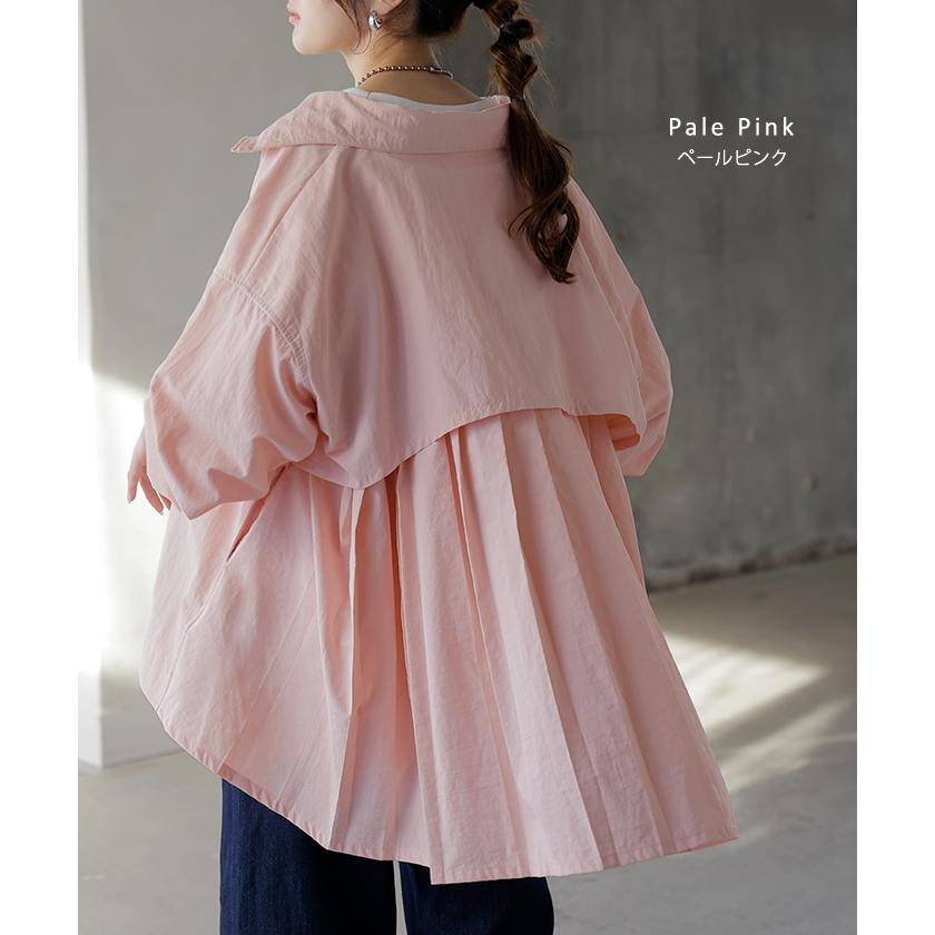 ブルゾン 撥水 軽量 レディース アウター プリーツ ライトアウター ジャケット マウンテンパーカー ナイロン スタンドカラー 体型カバー 大きいサイズ | HUG.U | 20