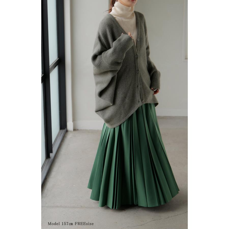 カーディガン ニット ドルマン ロング レディース カーデ トップス オーバー ニットカーディガン チクチクしない 長袖 長い ボリュームスリーブ | HUG.U | 09