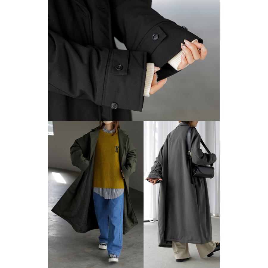 アウター トレンチコート 中綿 レディース コート ロング ロングコート トレンチ ジャケット オーバー ドルマン 羽織 オーバーサイズ 裏地 付き あったか | HUG.U | 17