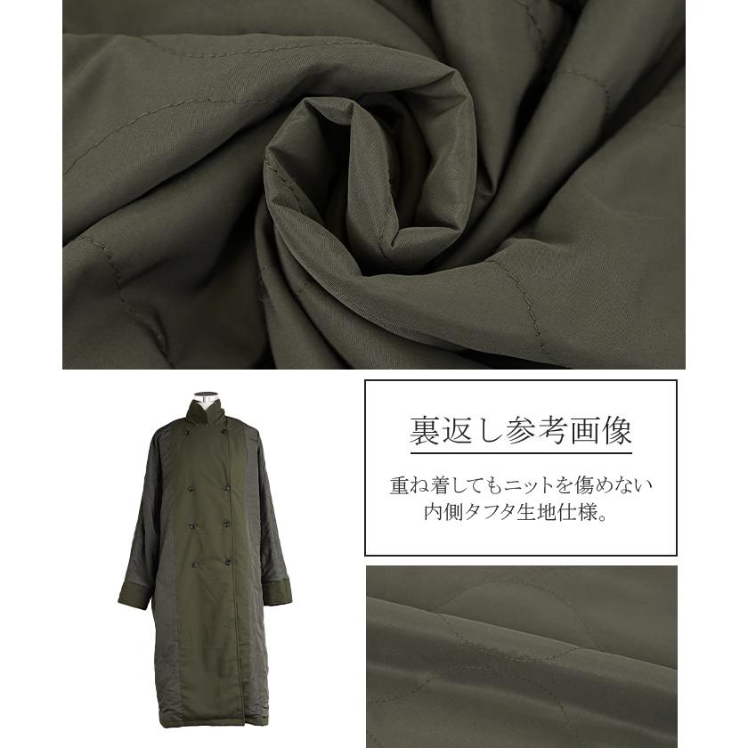 アウター トレンチコート 中綿 レディース コート ロング ロングコート トレンチ ジャケット オーバー ドルマン 羽織 オーバーサイズ 裏地 付き あったか | HUG.U | 18
