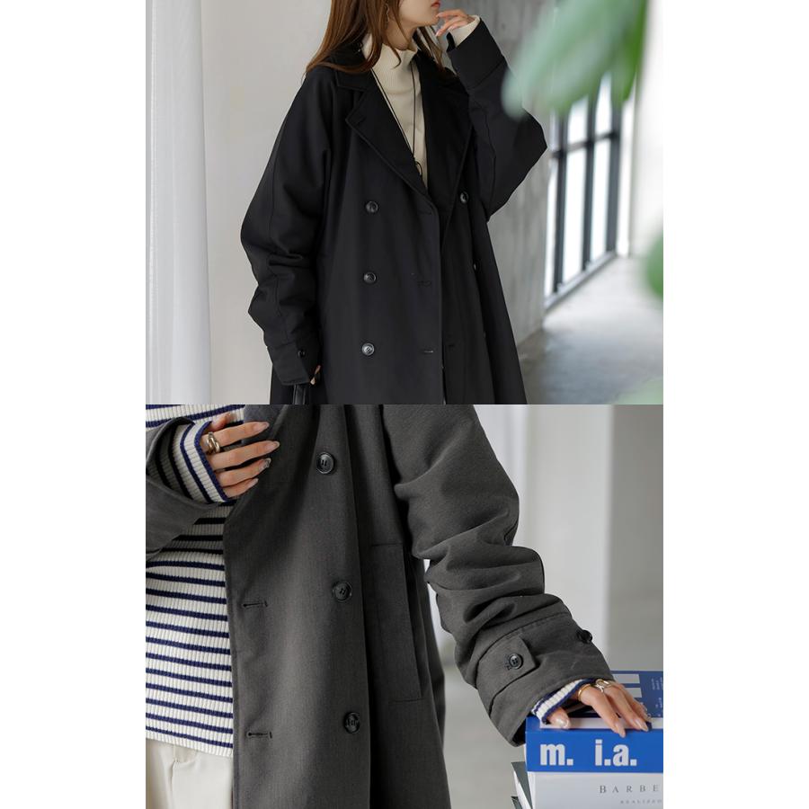 アウター トレンチコート 中綿 レディース コート ロング ロングコート トレンチ ジャケット オーバー ドルマン 羽織 オーバーサイズ 裏地 付き あったか | HUG.U | 20