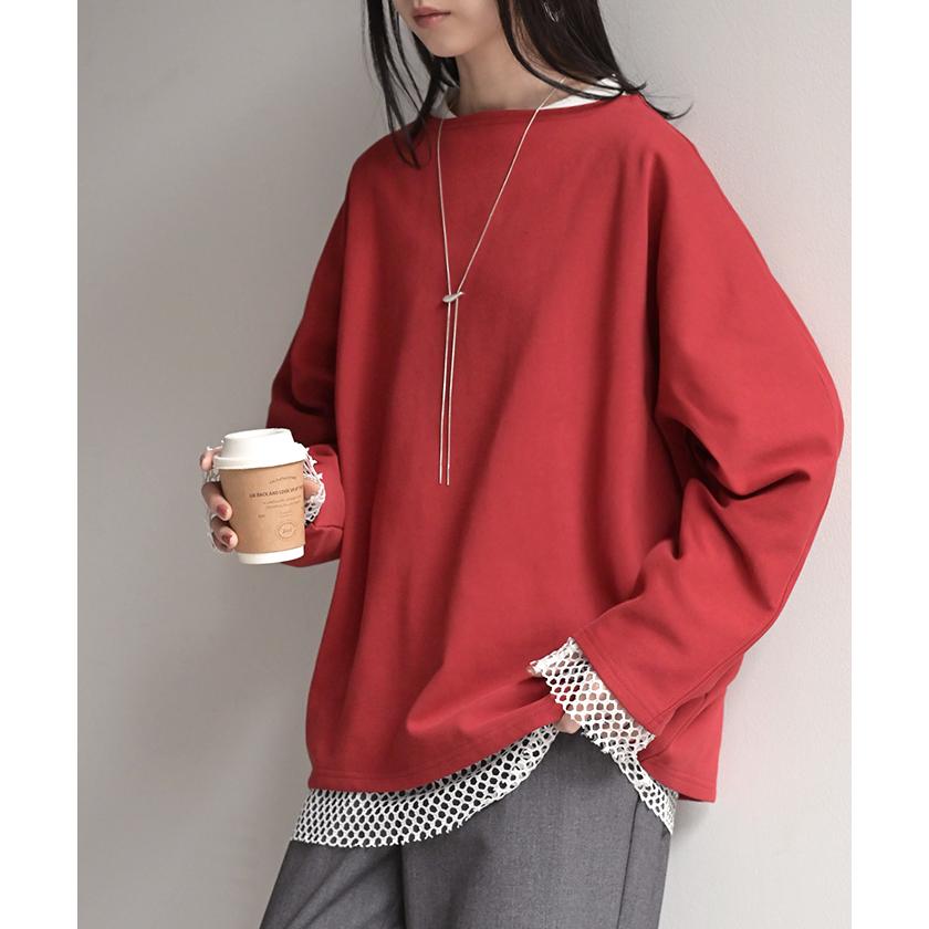 プルオーバー メッシュ セルフ カット トップス レディース レイヤード 透け感 メッシュトップス シアートップス インナー シアー シースルー | HUG.U | 06