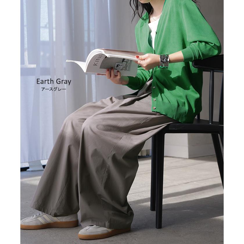 パンツ ワイド タックパンツ バレルパンツ レディース タック ワイドパンツ 綿100 ロング ロングパンツ ツータック 体型カバー ボトムス バレル カーブパンツ | HUG.U | 18