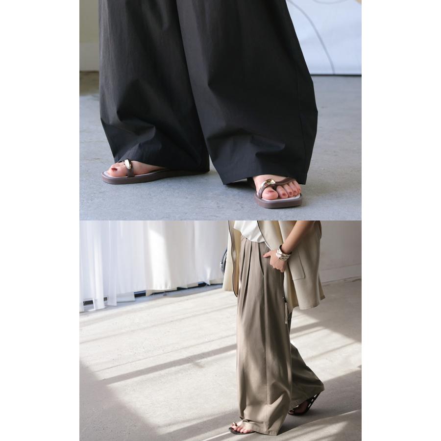 パンツ ワイド タックパンツ バレルパンツ レディース タック ワイドパンツ 綿100 ロング ロングパンツ ツータック 体型カバー ボトムス バレル カーブパンツ | HUG.U | 11