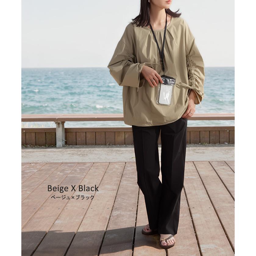 ラッシュガード 上下 2点セット UVカット 水陸両用 レディース 長袖 トップス ロング パンツ キーネック クルーネック 紫外線対策 | HUG.U | 14