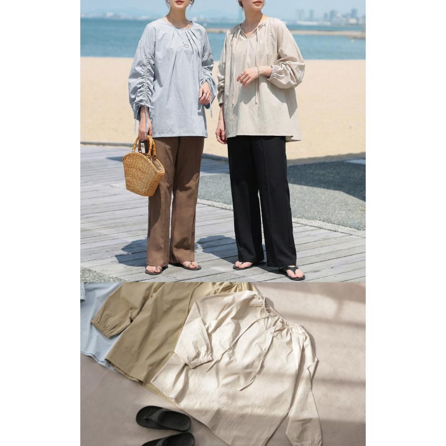 ラッシュガード 上下 2点セット UVカット 水陸両用 レディース 長袖 トップス ロング パンツ キーネック クルーネック 紫外線対策 | HUG.U | 11