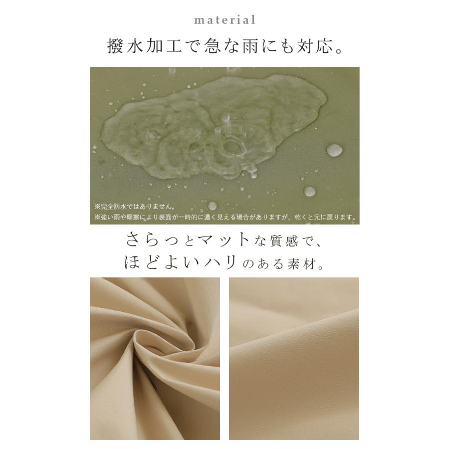 レインコート コート ロング レディース アウター 自転車 体型カバー リュック対応 通勤 通学 カッパ 雨具 撥水 ロングコート レインウェア スプリングコート | HUG.U | 15