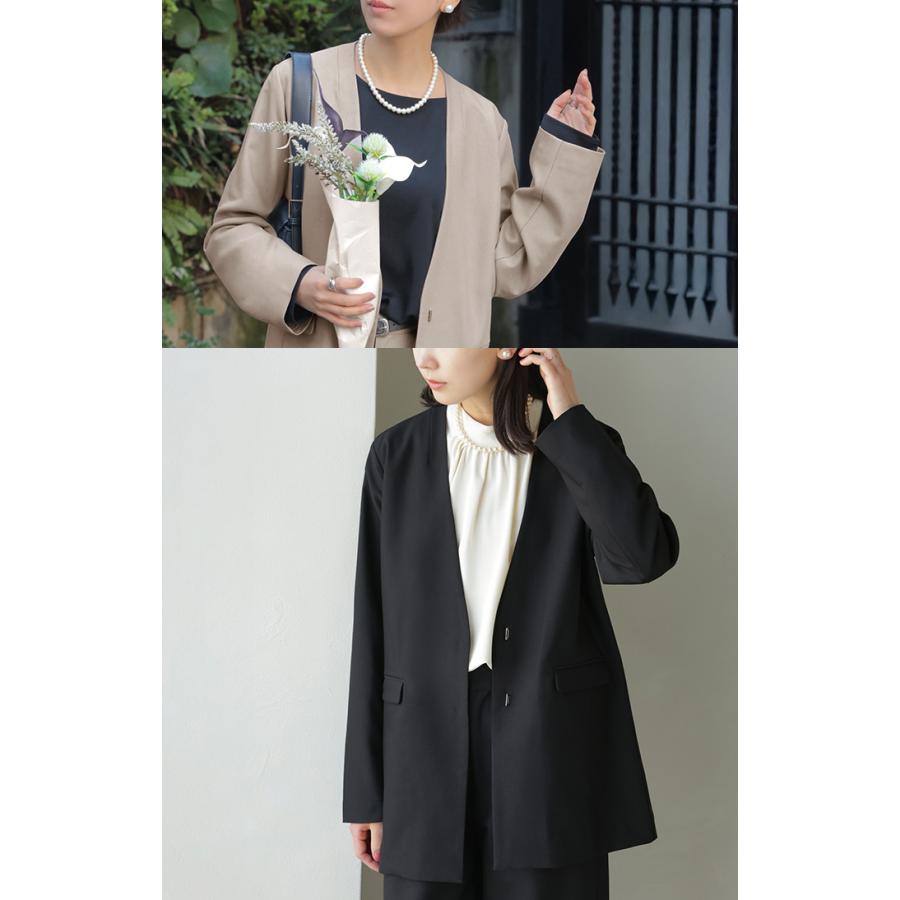 フォーマル 2点セット パンツ ジャケット レディース パンツスーツ スーツ セットアップ ノーカラー 入学式 卒業式 お宮参り セレモニースーツ レディーススーツ | HUG.U | 05