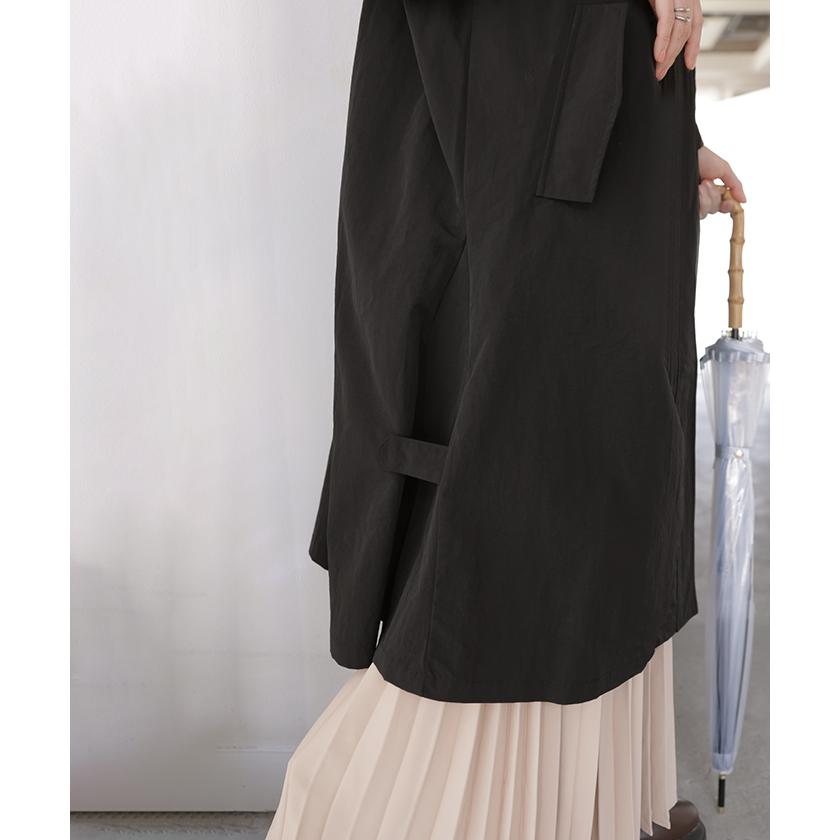 レインコート アウター 撥水 軽量 レディース 自転車 ロング マンパ マウンテンパーカー フード付き ツバ付き 取り外し可能 体型カバー 大きいサイズ | HUG.U | 15