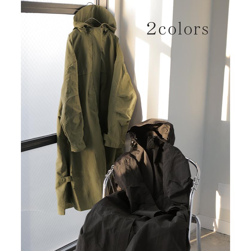 レインコート アウター 撥水 軽量 レディース 自転車 ロング マンパ マウンテンパーカー フード付き ツバ付き 取り外し可能 体型カバー 大きいサイズ | HUG.U | 10