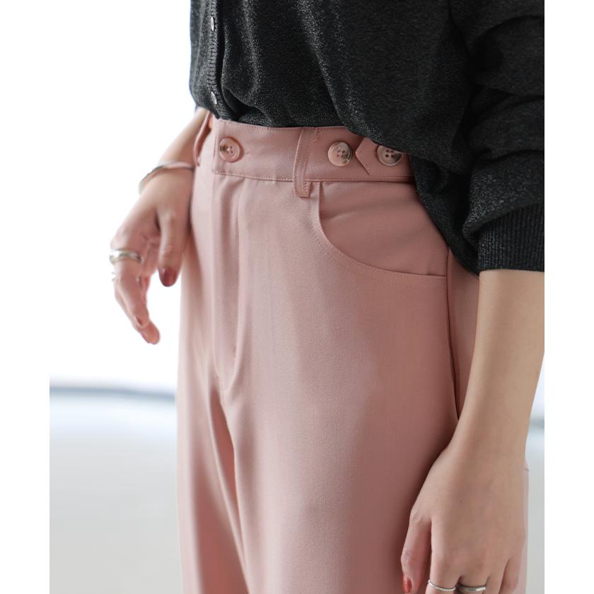 パンツ スラックス ロングパンツ レディース ボトムス 選べる2丈 ロング ワイドパンツ ストレートパンツ ハイウエスト シワになりにくい 無地 ズボン きれいめ | HUG.U | 18