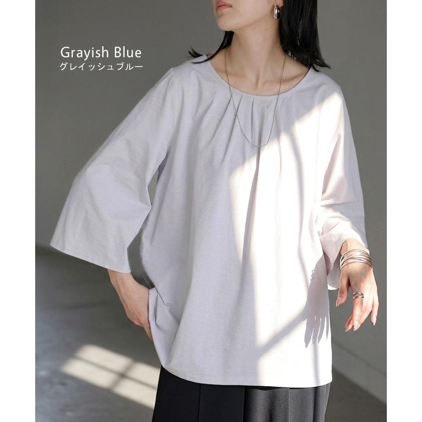 ブラウス UVカット 接触冷感 吸水速乾 レディース トップス シャツ カットソー Tシャツ 紫外線対策 日焼け対策 涼しい 冷たい ストレッチ 軽い 七分袖 半袖 無地 | HUG.U | 13
