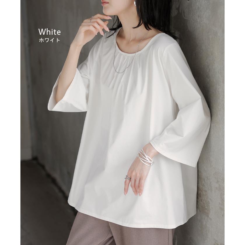 ブラウス UVカット 接触冷感 吸水速乾 レディース トップス シャツ カットソー Tシャツ 紫外線対策 日焼け対策 涼しい 冷たい ストレッチ 軽い 七分袖 半袖 無地 | HUG.U | 16