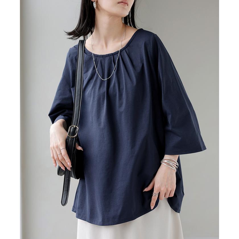 ブラウス UVカット 接触冷感 吸水速乾 レディース トップス シャツ カットソー Tシャツ 紫外線対策 日焼け対策 涼しい 冷たい ストレッチ 軽い 七分袖 半袖 無地 | HUG.U | 08