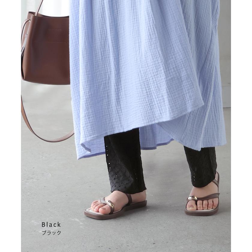 ペチパンツ レース レディース パンツ ボトムス インナーパンツ 重ね着 レイヤード 裾レース ペチコート パンツ 透け防止 テーパード 涼しい 軽い ウエストゴム | HUG.U | 12