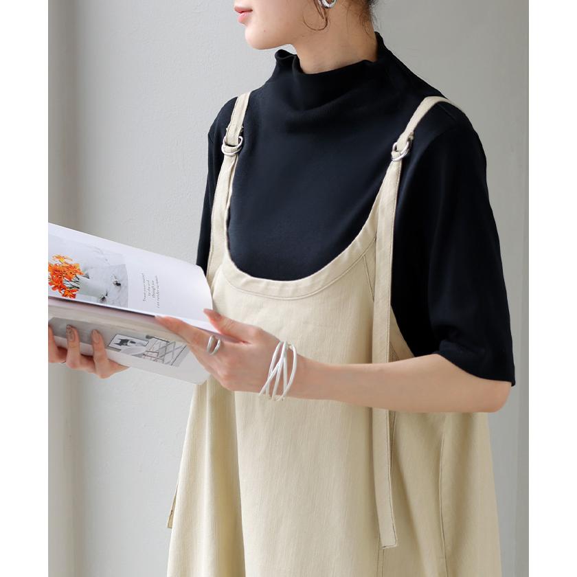 ワンピース ロング デニム フレア キャミ レディース キャミワンピ ロングワンピース マキシ キャミソールワンピース Aライン 軽い ノースリーブ レイヤードの画像