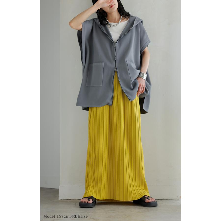 スカート ロング プリーツ レディース タイト ロングスカート タイトスカート ナロースカート ボトムス Iライン 細プリーツ 細い ストレッチ シワになりにくい | HUG.U | 14