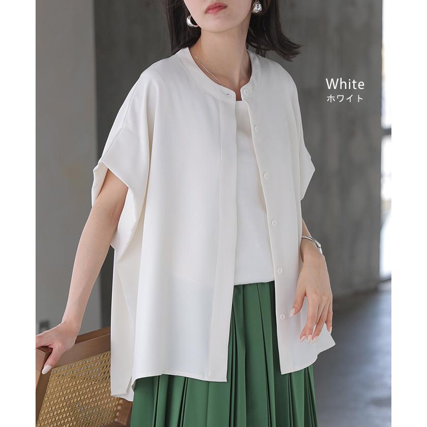 ブラウス シワになりにくい ドレープ シャツ レディース トップス ロング ロングシャツ ドレープブラウス イージーケア アイロンレス | HUG.U | 15