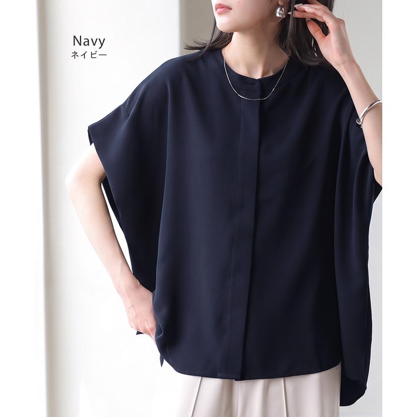 ブラウス シワになりにくい ドレープ シャツ レディース トップス ロング ロングシャツ ドレープブラウス イージーケア アイロンレス | HUG.U | 16