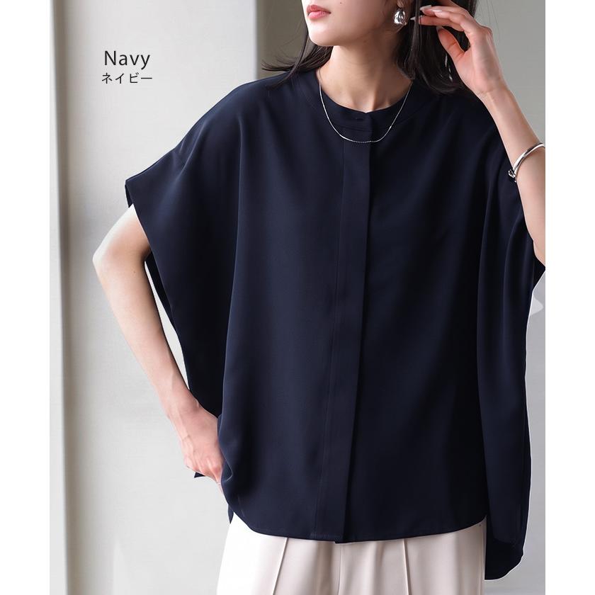 ブラウス シワになりにくい ドレープ シャツ レディース トップス ロング ロングシャツ ドレープブラウス イージーケア アイロンレス | HUG.U | 17