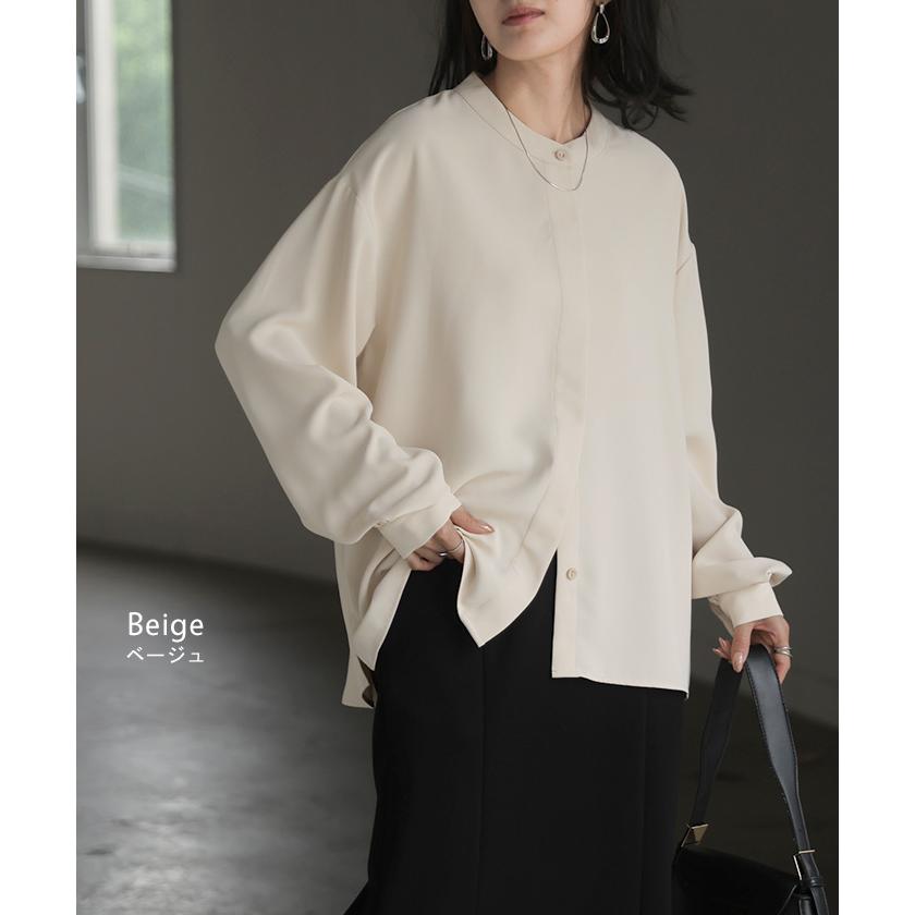 ブラウス シワになりにくい ドレープ シャツ レディース トップス ロング ロングシャツ ドレープブラウス イージーケア アイロンレス | HUG.U | 20