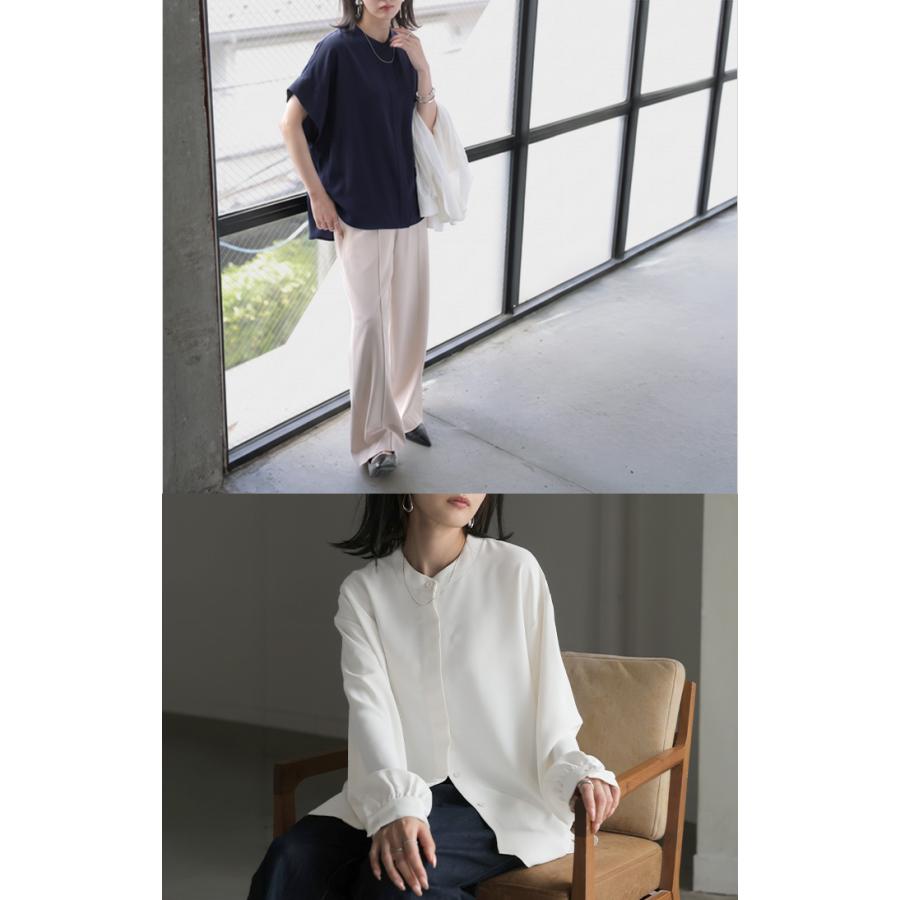ブラウス シワになりにくい ドレープ シャツ レディース トップス ロング ロングシャツ ドレープブラウス イージーケア アイロンレス | HUG.U | 22