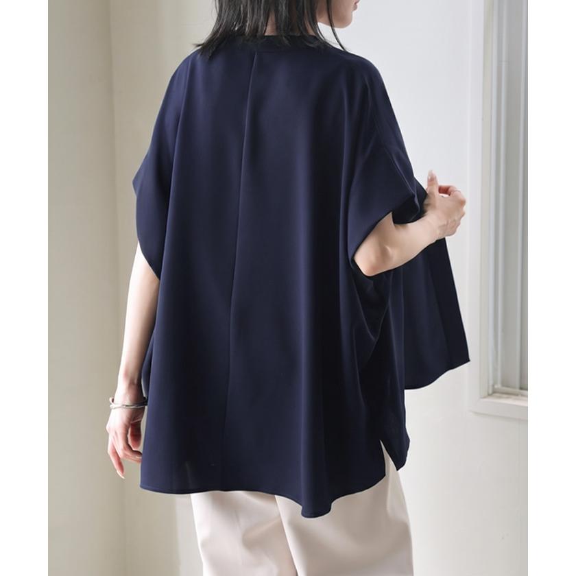 ブラウス シワになりにくい ドレープ シャツ レディース トップス ロング ロングシャツ ドレープブラウス イージーケア アイロンレス | HUG.U | 24