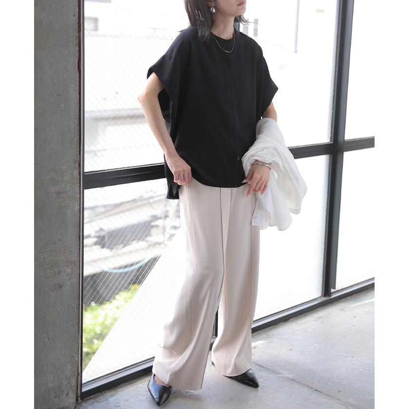 ブラウス シワになりにくい ドレープ シャツ レディース トップス ロング ロングシャツ ドレープブラウス イージーケア アイロンレス | HUG.U | 05