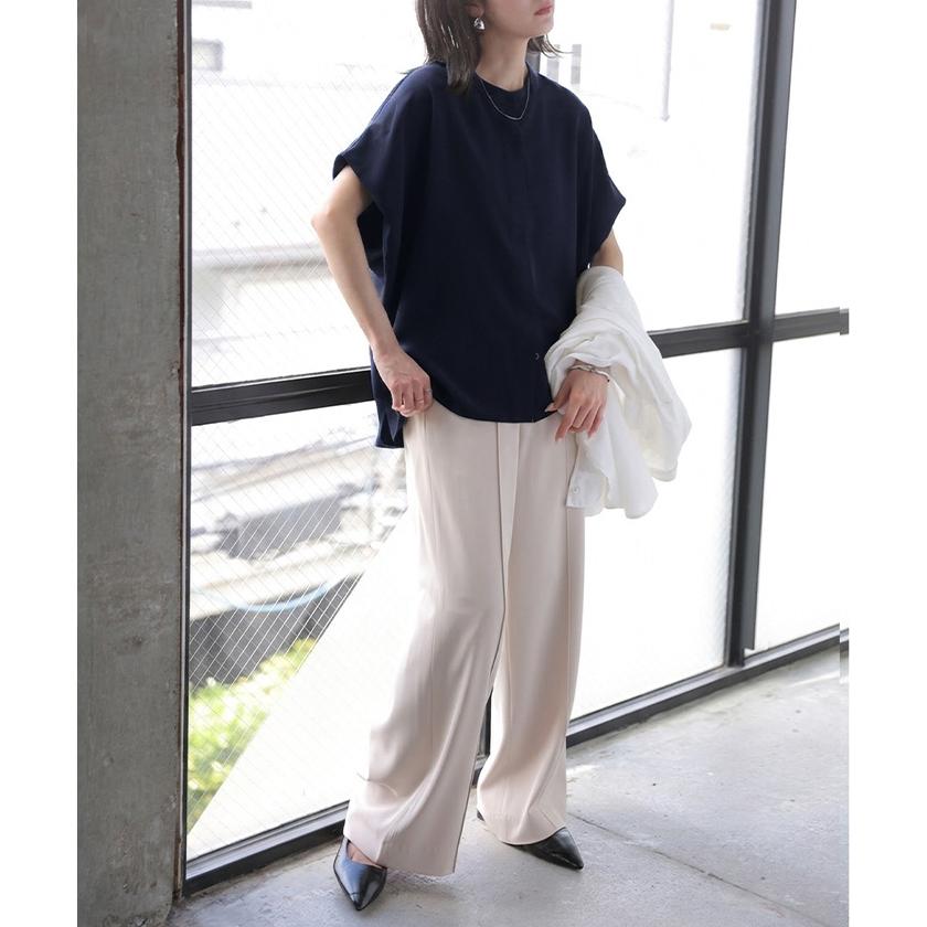 ブラウス シワになりにくい ドレープ シャツ レディース トップス ロング ロングシャツ ドレープブラウス イージーケア アイロンレス | HUG.U | 07