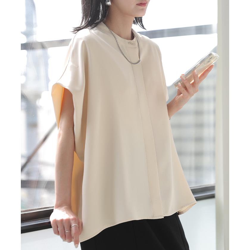 ブラウス シワになりにくい ドレープ シャツ レディース トップス ロング ロングシャツ ドレープブラウス イージーケア アイロンレス | HUG.U | 07