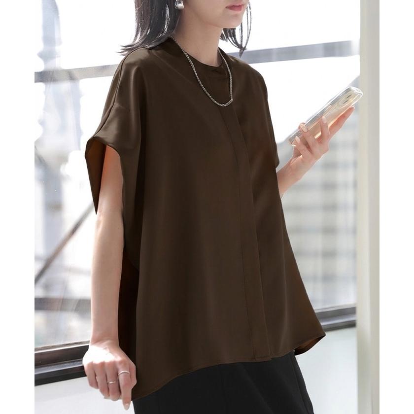 ブラウス シワになりにくい ドレープ シャツ レディース トップス ロング ロングシャツ ドレープブラウス イージーケア アイロンレス | HUG.U | 09