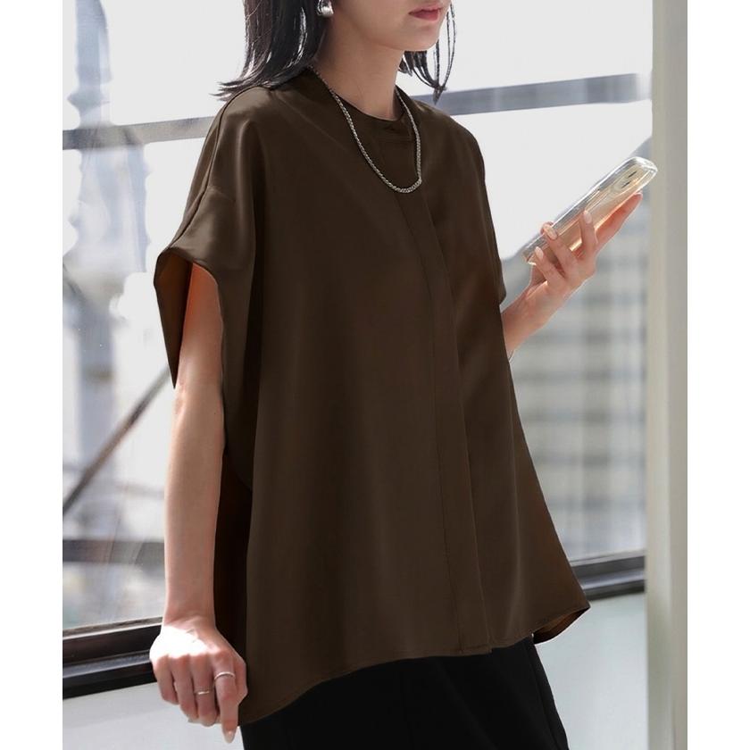ブラウス シワになりにくい ドレープ シャツ レディース トップス ロング ロングシャツ ドレープブラウス イージーケア アイロンレス | HUG.U | 10