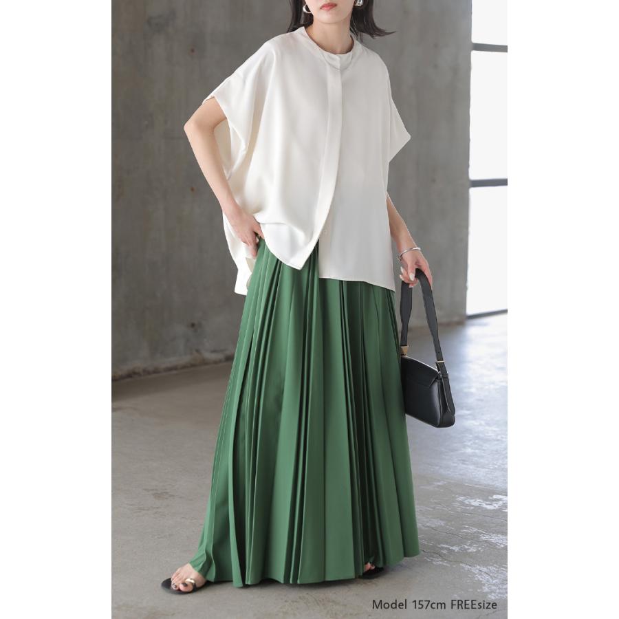 ブラウス シワになりにくい ドレープ シャツ レディース トップス ロング ロングシャツ ドレープブラウス イージーケア アイロンレス | HUG.U | 12
