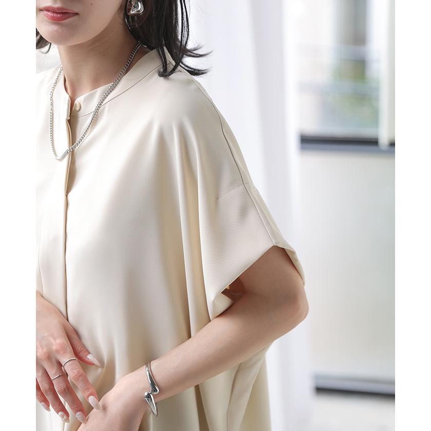 ブラウス シワになりにくい ドレープ シャツ レディース トップス ロング ロングシャツ ドレープブラウス イージーケア アイロンレス | HUG.U | 11