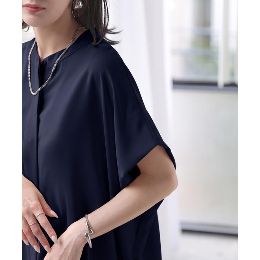 ブラウス シワになりにくい ドレープ シャツ レディース トップス ロング ロングシャツ ドレープブラウス イージーケア アイロンレス | HUG.U | 13