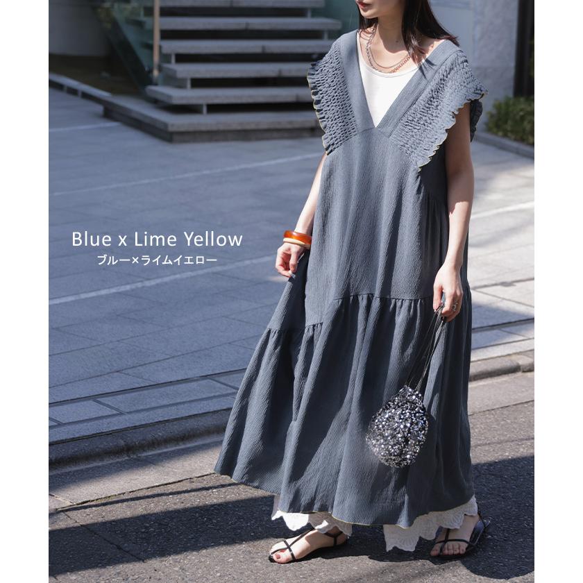 ワンピース 楊柳 ロング ワンピ レディース ロングワンピース Aライン ティアード マキシ マキシワンピース ワンピ ロングワンピ ノースリーブ タンクトップ | HUG.U | 14