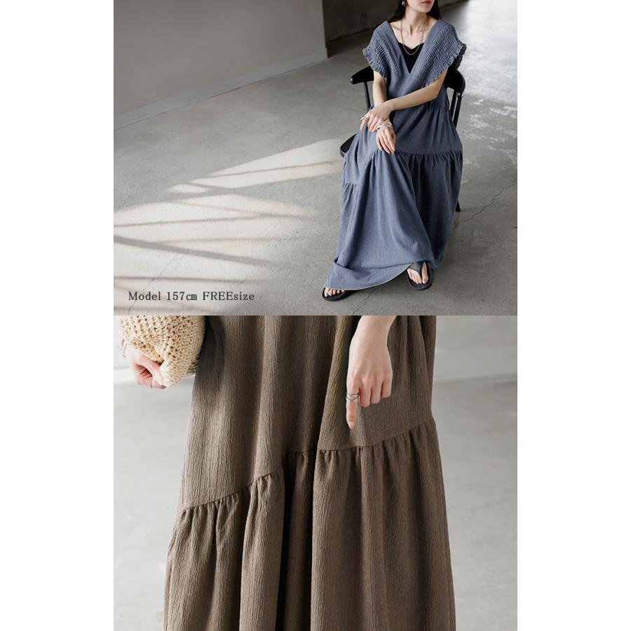 ワンピース 楊柳 ロング ワンピ レディース ロングワンピース Aライン ティアード マキシ マキシワンピース ワンピ ロングワンピ ノースリーブ タンクトップ | HUG.U | 18