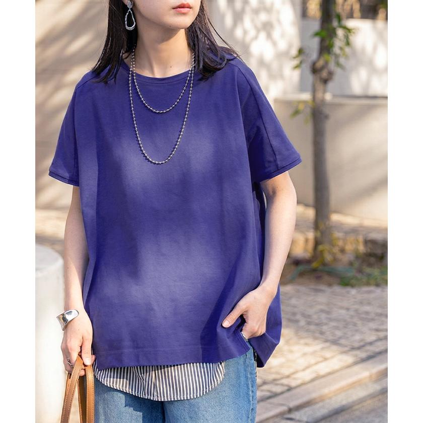 Tシャツ 接触冷感 強冷感 UVカット レディース トップス フレンチスリーブ プルオーバー チュニック 涼しい ひんやり 遮蔽率99.9% UPF50+ ロング 体型カバー | HUG.U | 07