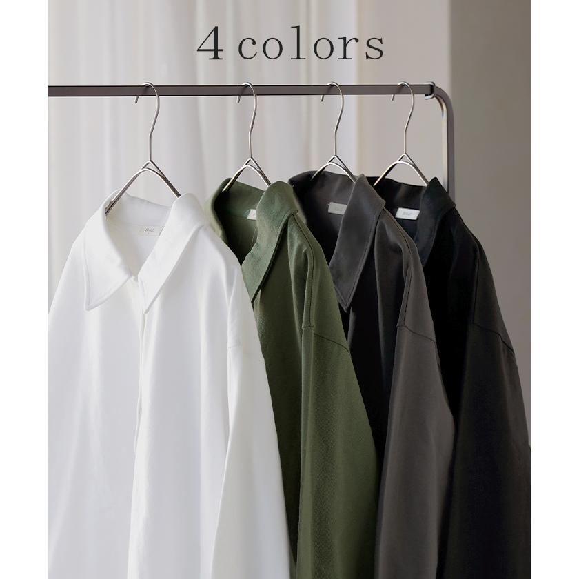 ラガーシャツ レディース 綿100％ トップス ポロシャツ ロンT カットソー 襟付き 長袖 チュニック Vネック コットン 天竺 ゆったり 体型カバー 大きいサイズ | HUG.U | 10