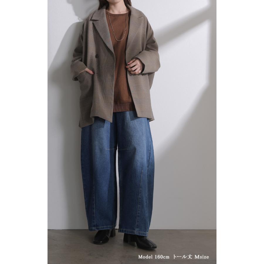 パンツ バレルレッグ デニム 選べる 2丈 レディース ボトムス カーブパンツ ジーパン ジーンズ ウエストゴム 総ゴム ストレッチ ワイドパンツ ボトム 伸縮性 | HUG.U | 04