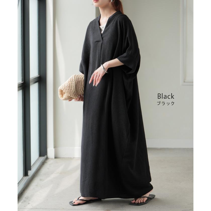 ワンピース ロング 楊柳 スキッパー レディース ワンピ ロングワンピース シャツワンピース ブラウス Aライン マキシ マキシワンピース | HUG.U | 19