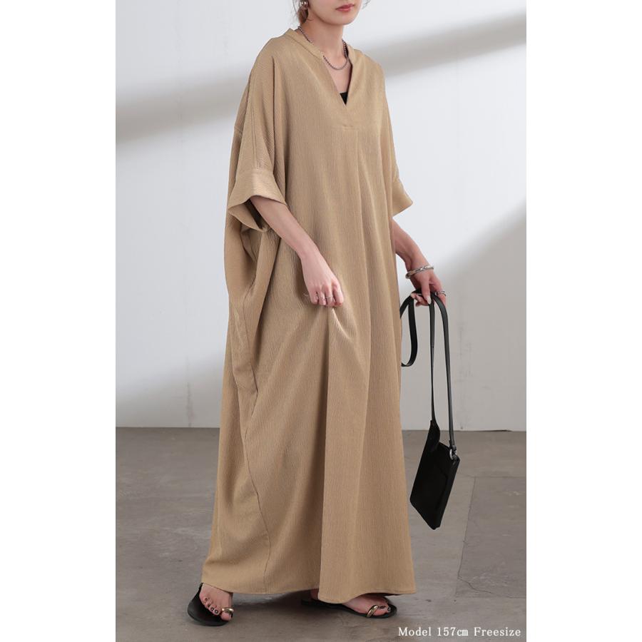 ワンピース ロング 楊柳 スキッパー レディース ワンピ ロングワンピース シャツワンピース ブラウス Aライン マキシ マキシワンピース | HUG.U | 24
