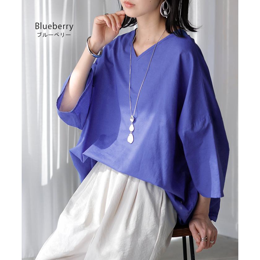 シャツ ブラウス 前後2WAY 綿 麻 レディース トップス ロング マルチウェイ ロングシャツ チュニック ノーカラー リネン コットン 透け | HUG.U | 17