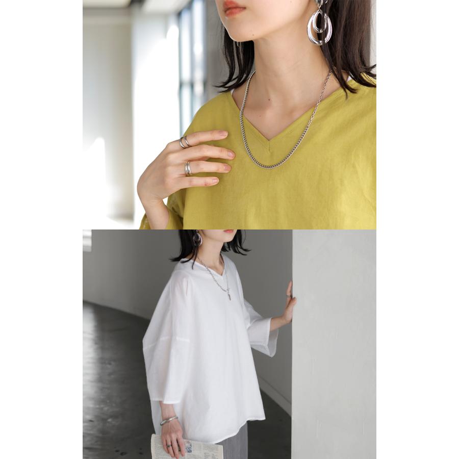 シャツ ブラウス 前後2WAY 綿 麻 レディース トップス ロング マルチウェイ ロングシャツ チュニック ノーカラー リネン コットン 透け | HUG.U | 21