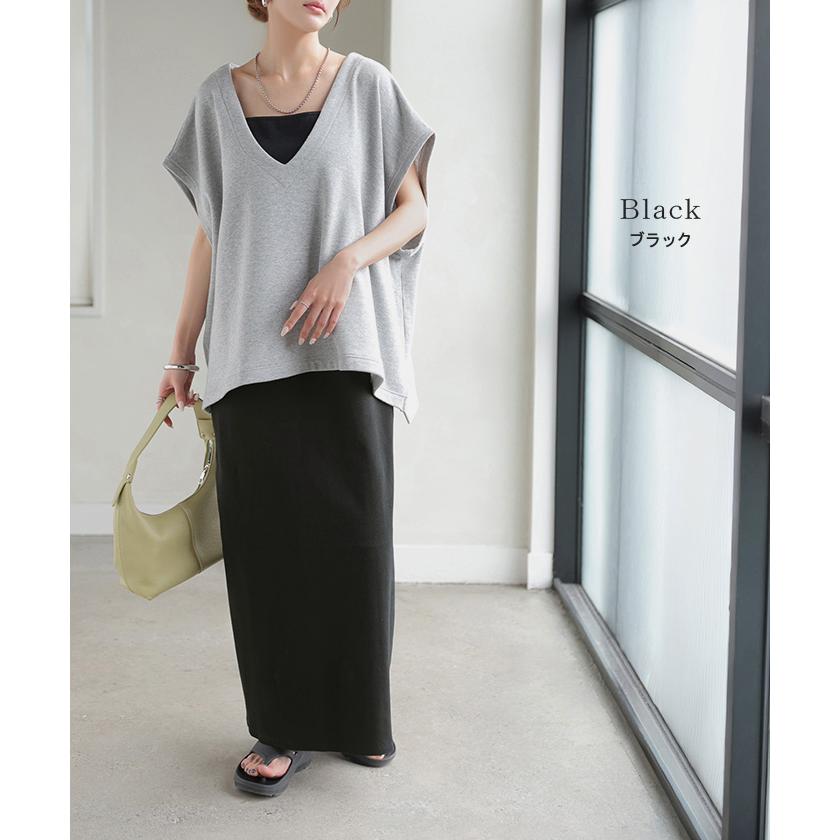 ワンピース カップ付き ロング ワンピ キャミワンピ レディース ロングワンピース Iライン リブ カットソー マキシ マキシワンピース ロングワンピ ノースリーブ | HUG.U | 14