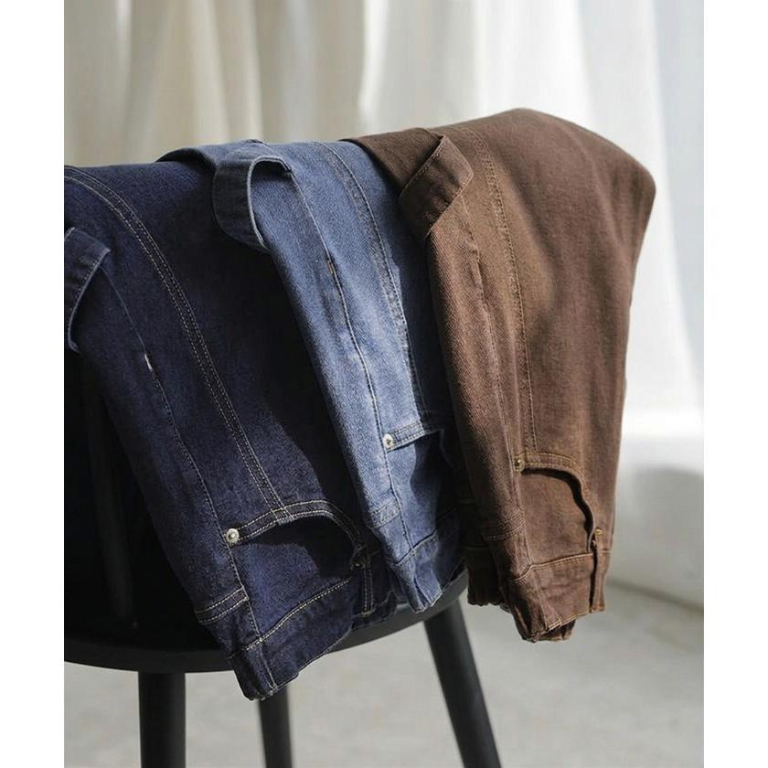 デニム バレルパンツ ストレッチ レディース パンツ ロング ワイド デニムパンツ バレルレッグ カーブパンツ ジーンズ ジーパン ハイウエスト ウエストゴム | HUG.U | 05